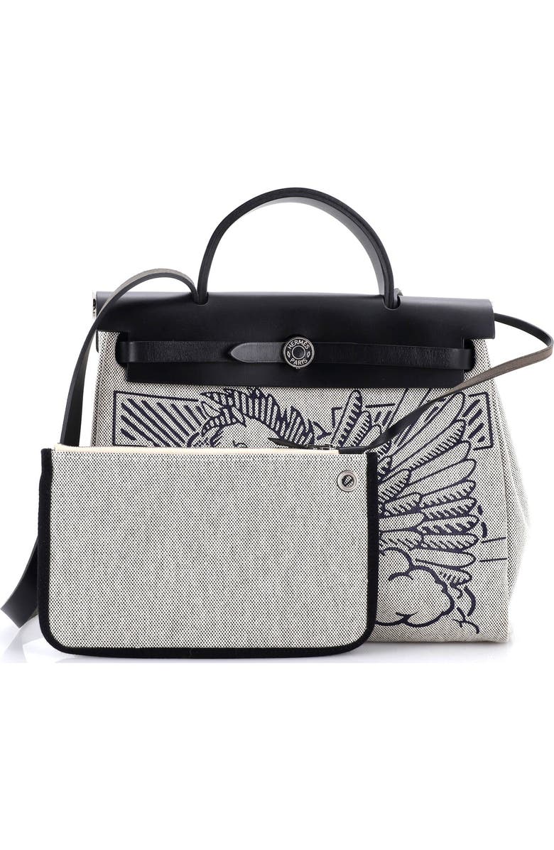 Pre-Owned Hermes Herbag Zip Pegase Pop Toile and Leather 31, Alternate, color, Noir