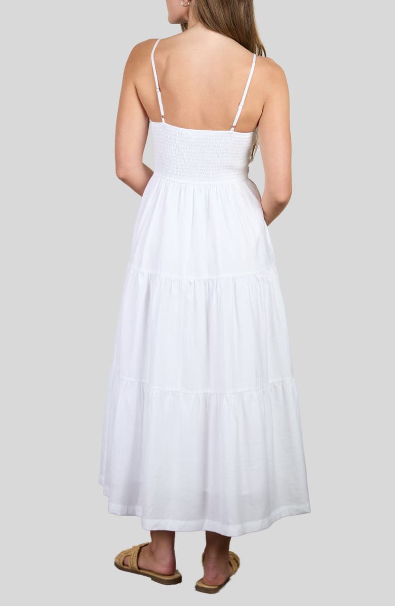AUGUST SKY Tiered Maxi Sundress, Alternate, color, White