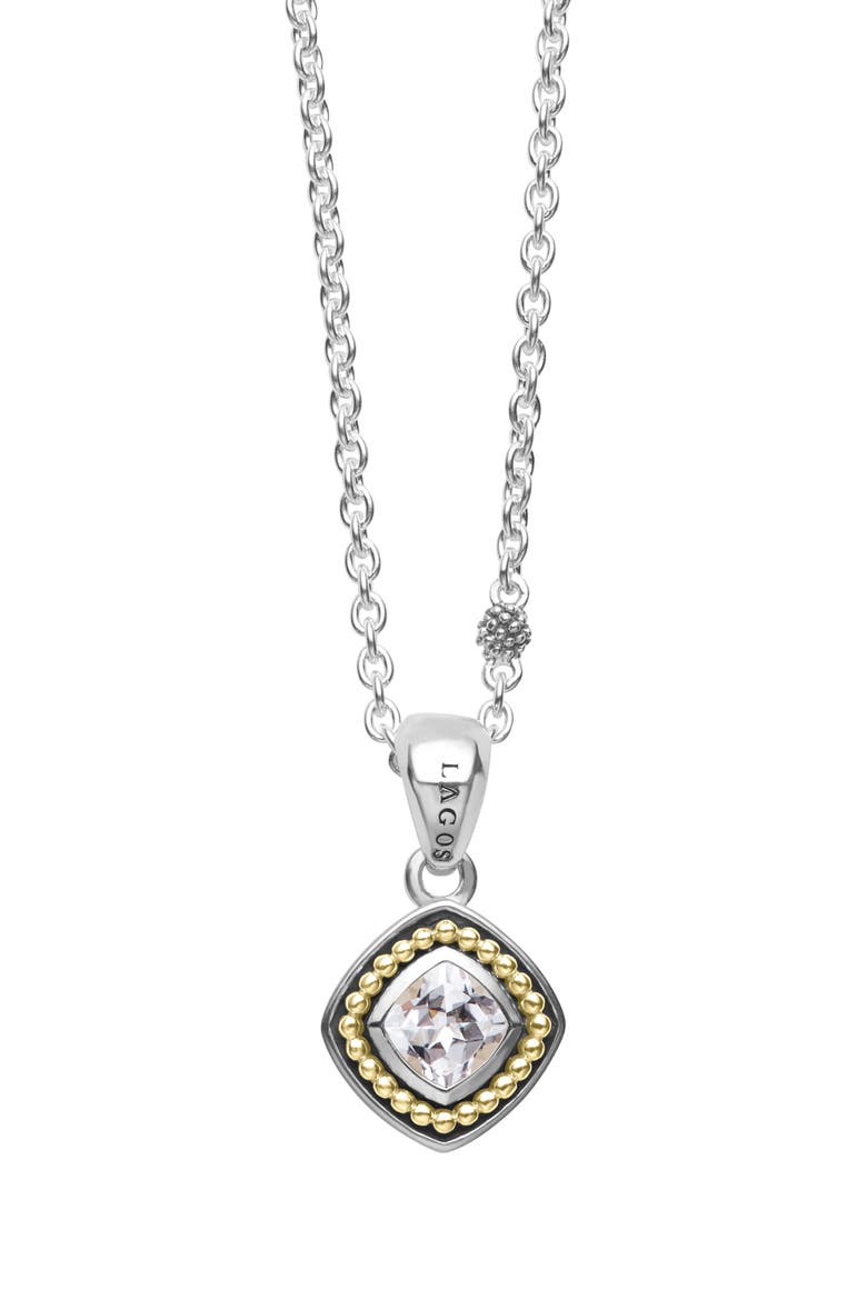 Rittenhouse White Topaz Pendant Necklace, Alternate, color, GOLD