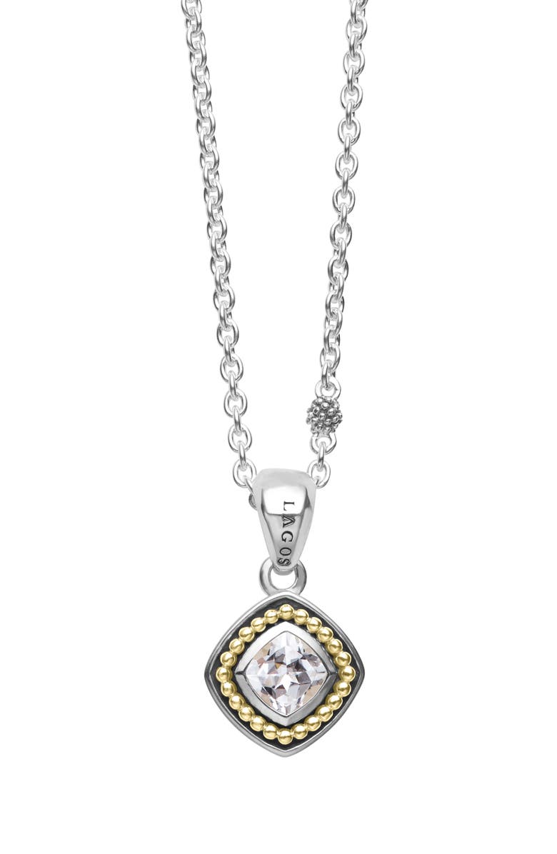 LAGOS Rittenhouse White Topaz Pendant Necklace, Alternate, color, Gold