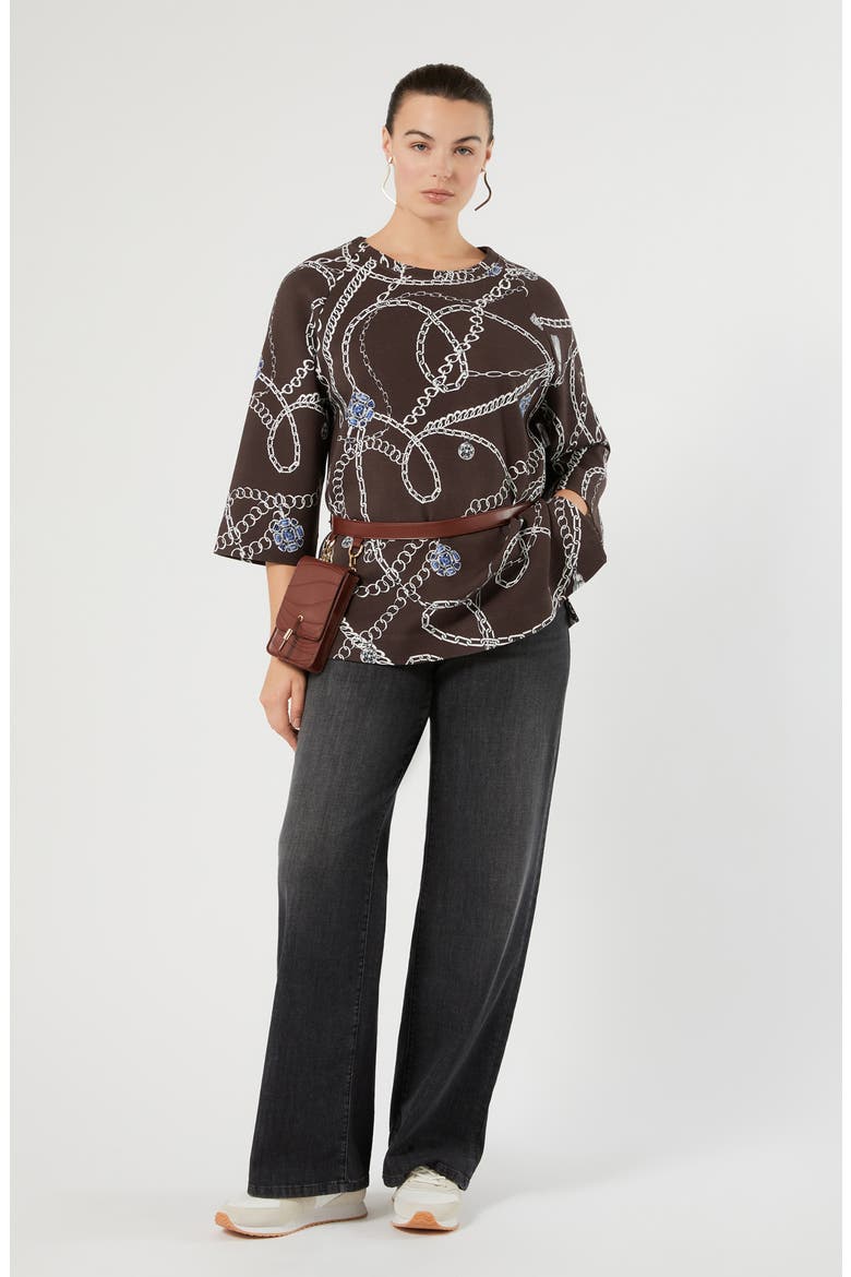 Certo Printed Sweatshirt, Alternate, color, BROWN