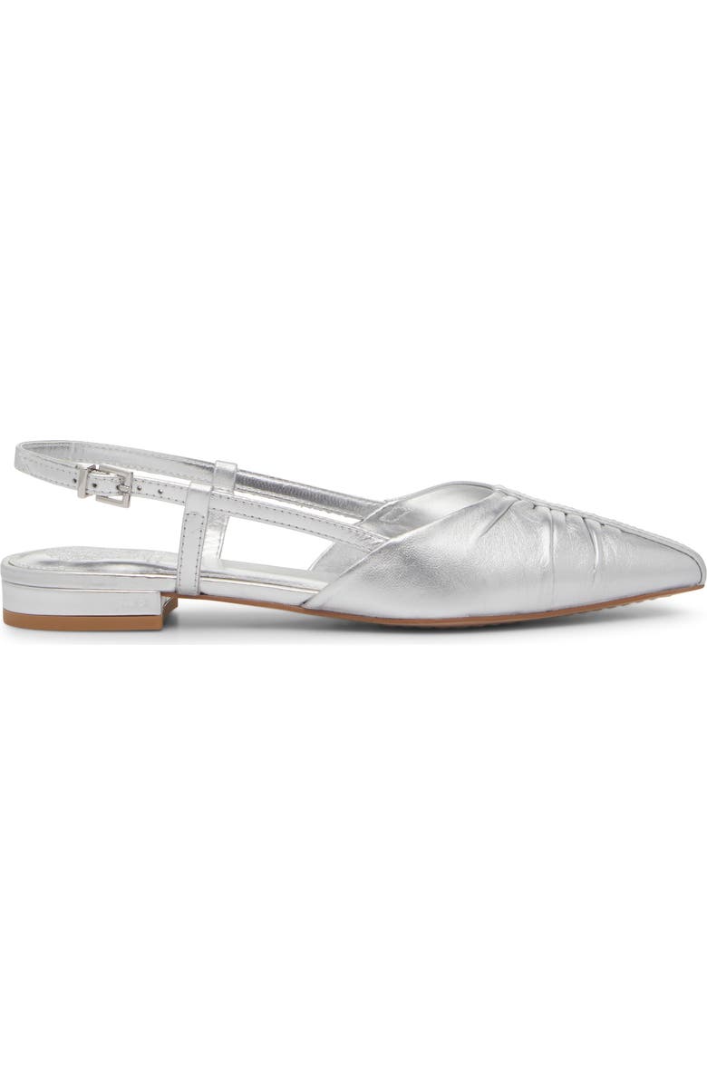 Vince Camuto Agnes Pointed Toe Slingback Flat, Alternate, color, Lux Silver