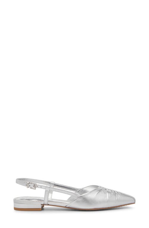 Vince Camuto Agnes Pointed Toe Slingback Flat In Silver