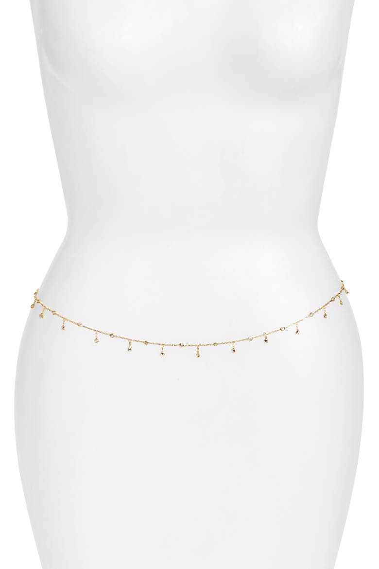 Cubic Zirconia Belly Chain, Main, color, GOLD