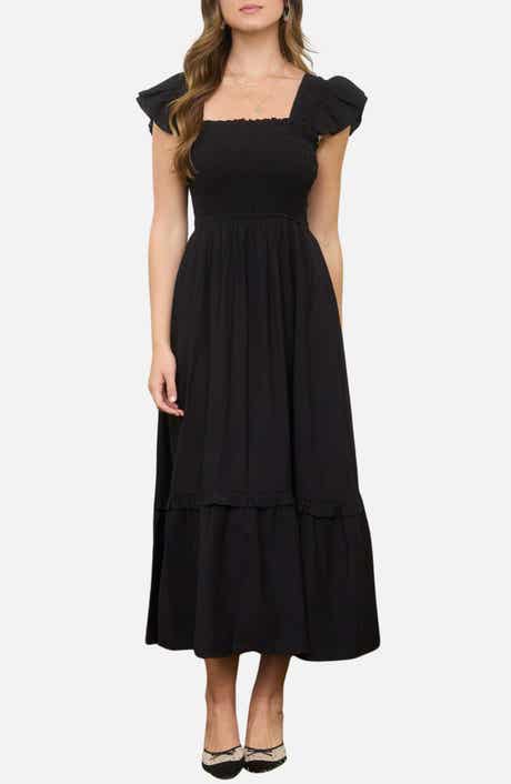 Blu Pepper Smocked Bodice Tiered Maxi Dress