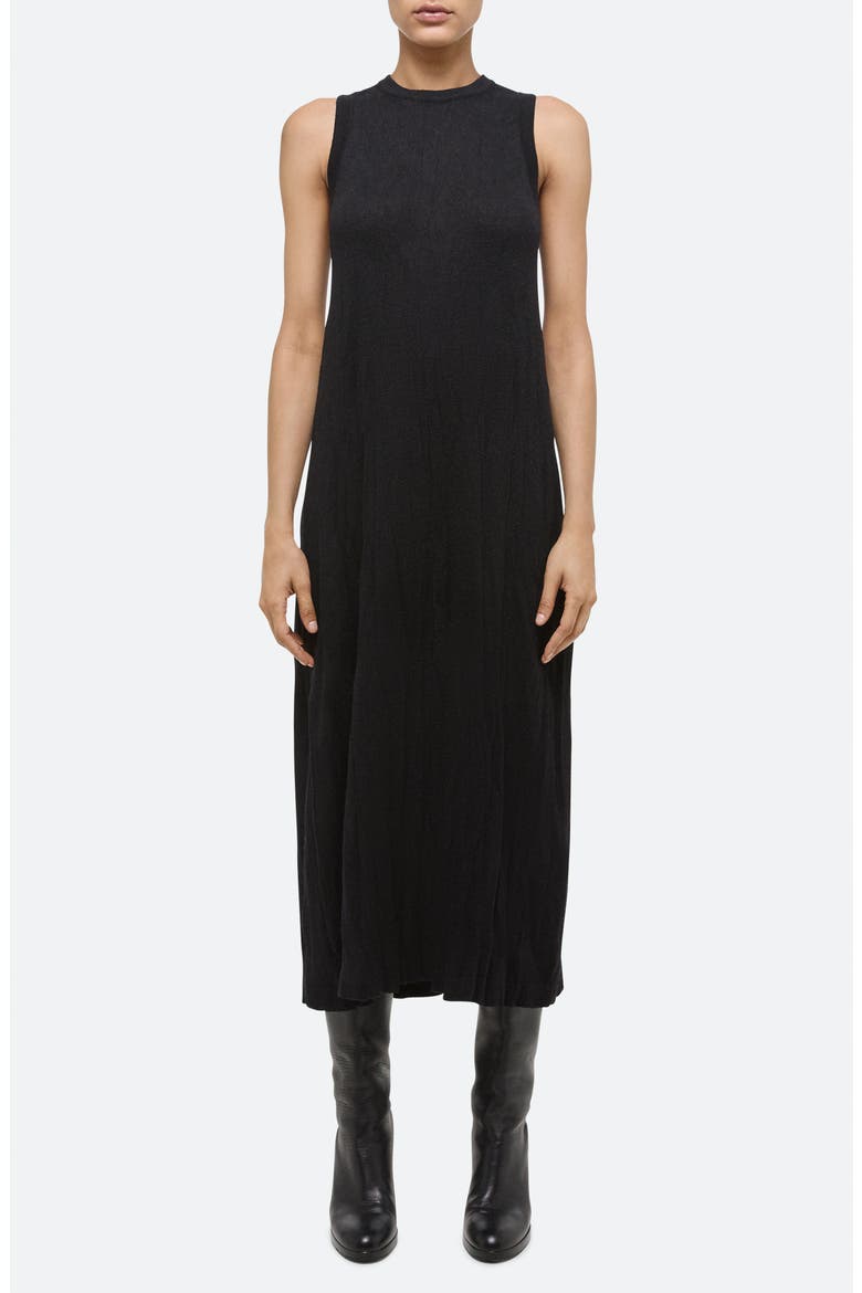 Crush Sleeveless Knit Midi Dress, Main, color, BLACK