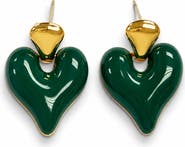 LA MENO Puffy Heart Drop Earrings