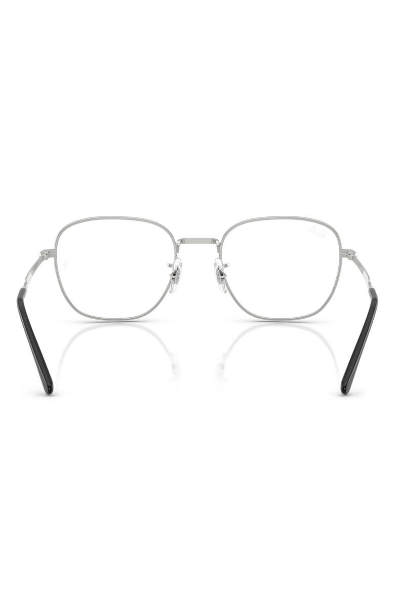 Ray-Ban 53mm Square Optical Glasses, Alternate, color, Silver