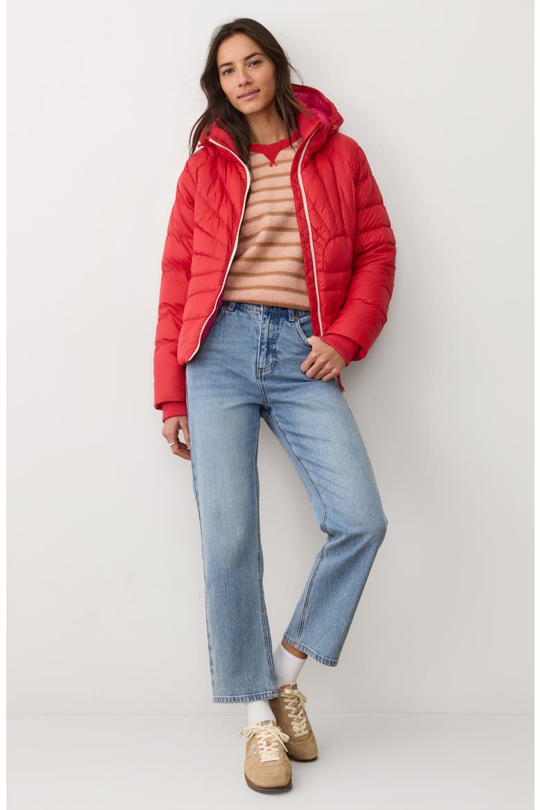 Sunbeam Puffer Jacket, Alternate, color, CHERRY RED