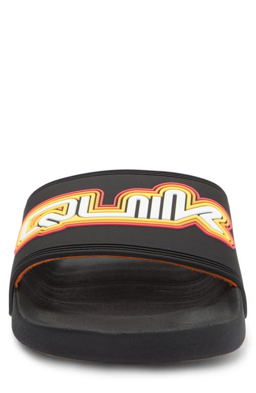 Quiksilver Rivi Wordmark Slide Sandal In Black/yellow