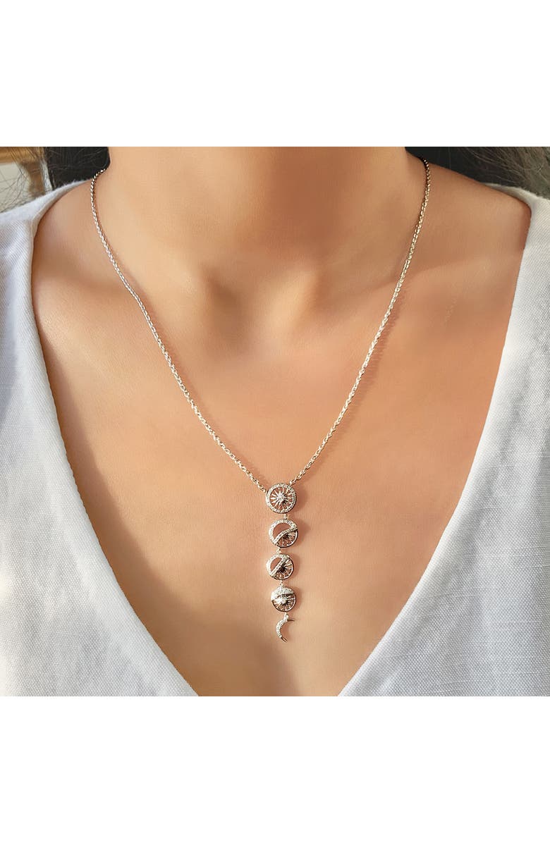 LuvMyJewelry Moon Phases Diamond Pendant Necklace, Alternate, color, Silver