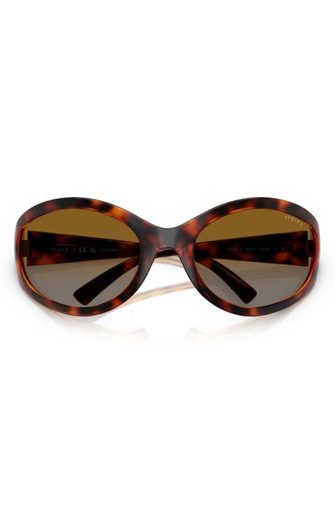 65mm Oversize Oval Sunglasses