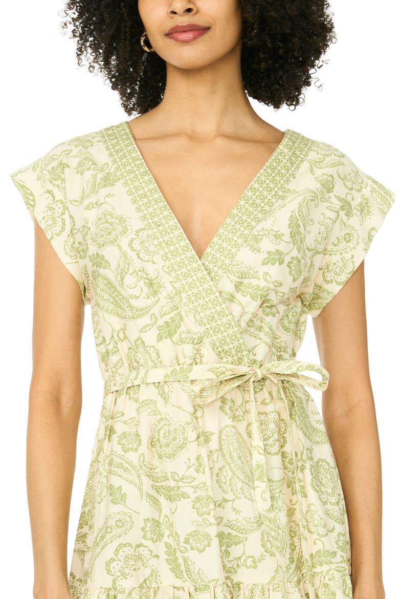 Print Tie Waist Midi Dress, Alternate, color, SAGE