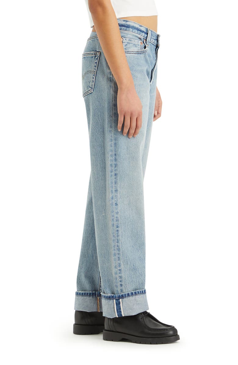 Levi's<sup>®</sup> 501<sup>®</sup> '90s High Waist Relaxed Straight Leg Selvedge Jeans, Alternate, color,
