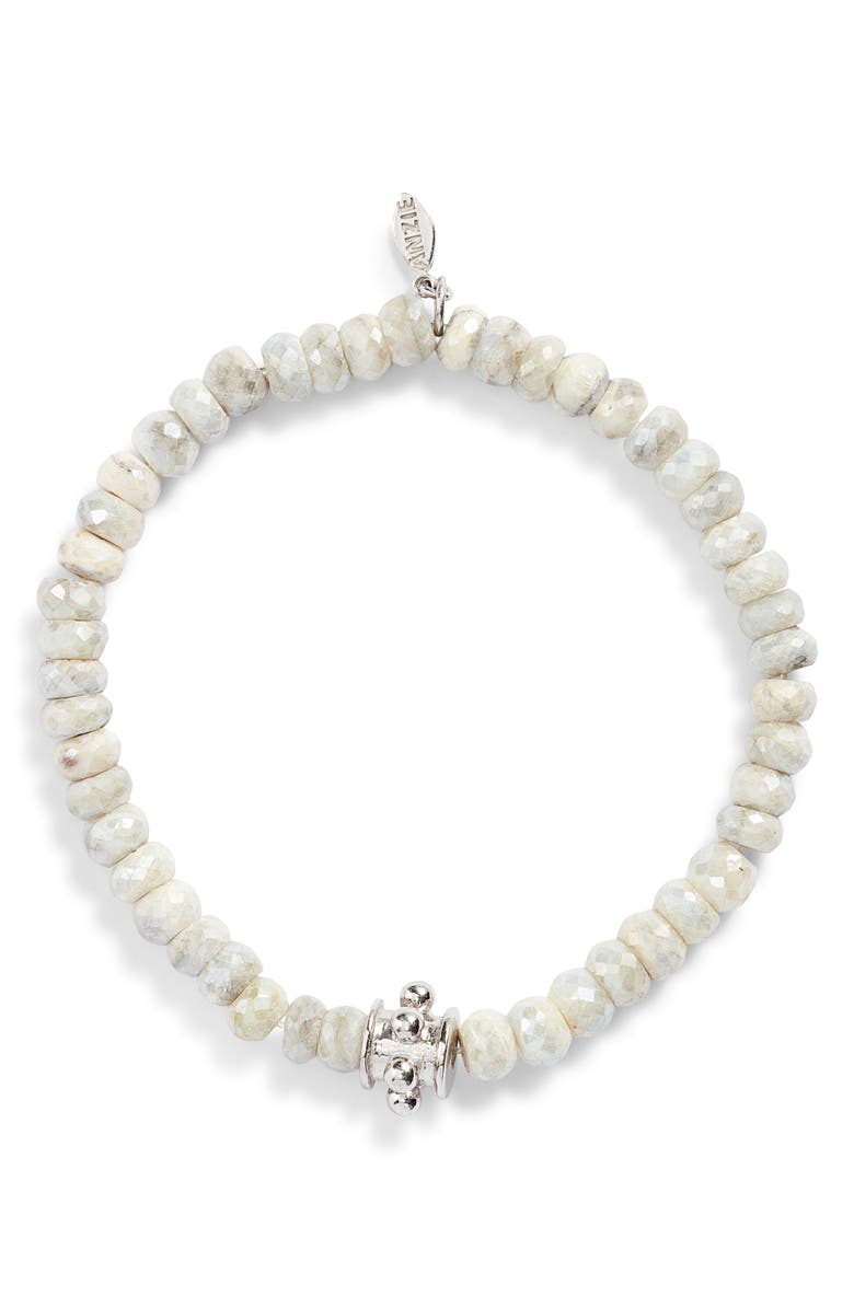Anzie Bohème Beaded Stone Bracelet, Main, color, White