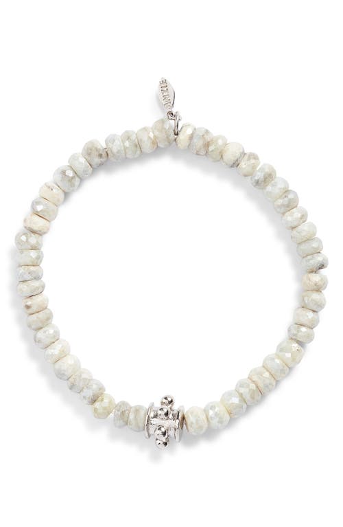 Anzie Bohème Beaded Stone Bracelet in White 
