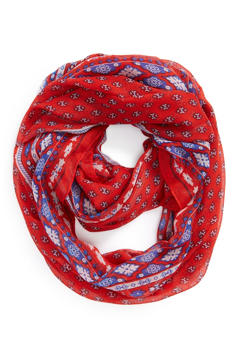 'Bandana' Infinity Scarf, Main, color, TOMATO
