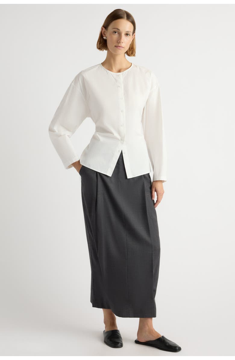 Modern Citizen Jinsol Cinch-Waist Cotton Poplin Blouse, Alternate, color, White