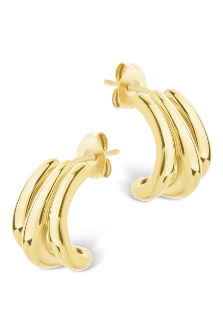 Clarice Triple Layered Hoop Earrings, Alternate, color, GOLD