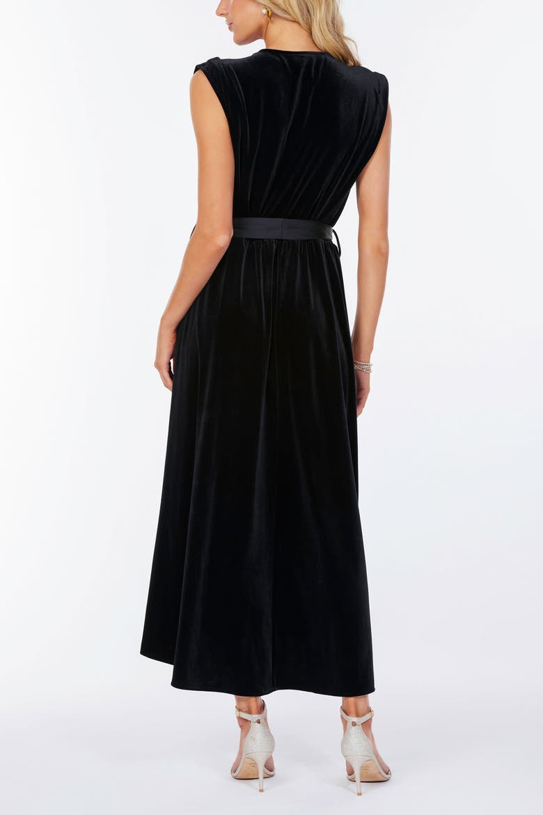 Luxe Velvet Aeries Wrap Dress, Alternate, color, Black