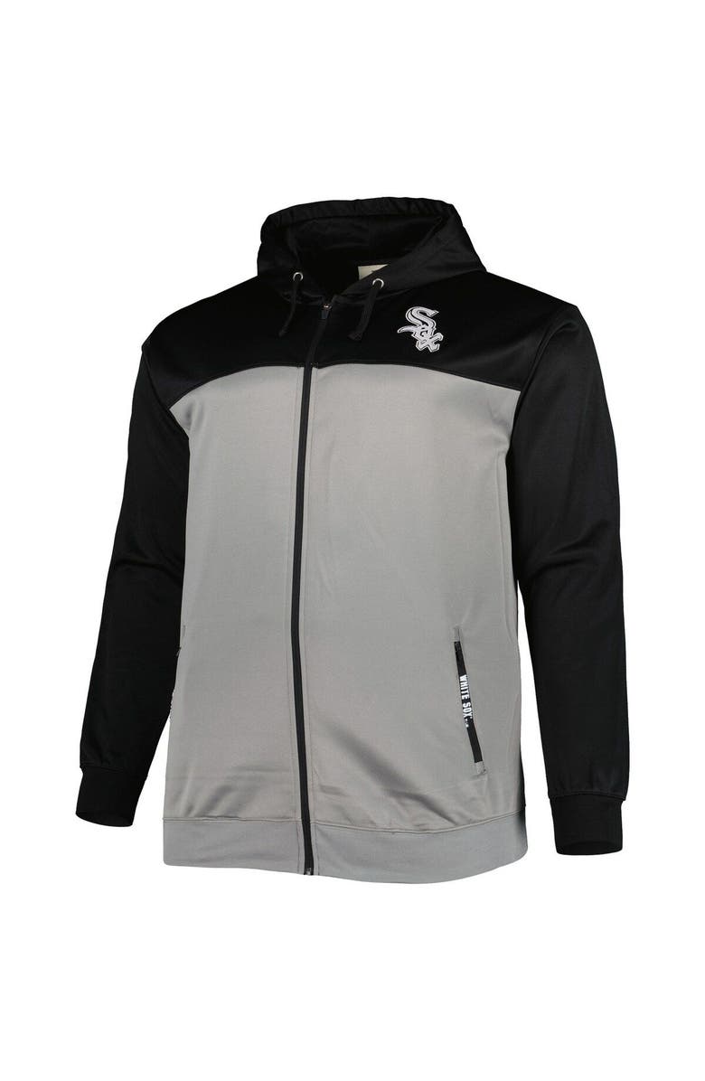 PROFILE Men's Black/Gray Chicago White Sox Big & Tall Yoke Full-Zip Hoodie, Alternate, color, 