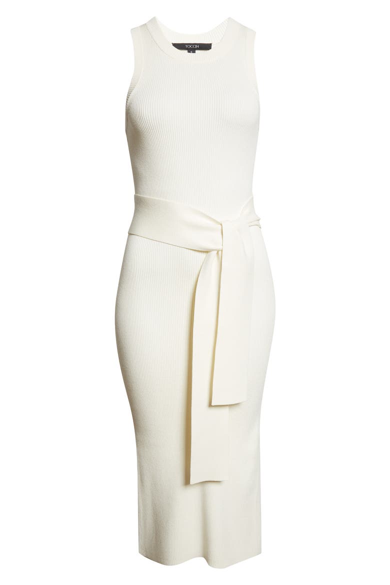 Piper Tie Front Midi Dress, Alternate, color, IVORY