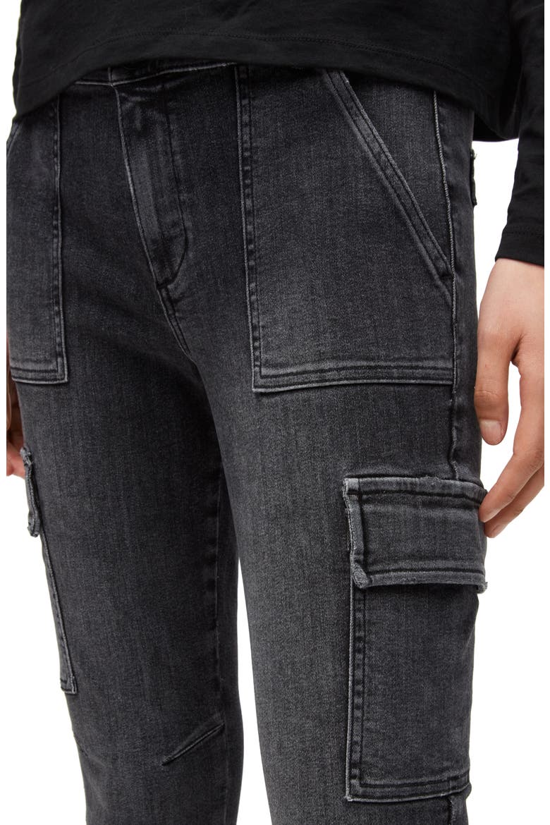 Duran Skinny Cargo Jeans, Alternate, color, WASHED BLACK