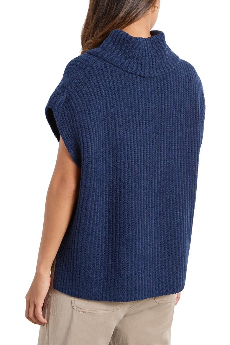 Rosalie Turtleneck Short Sleeve Sweater, Alternate, color, NAVY