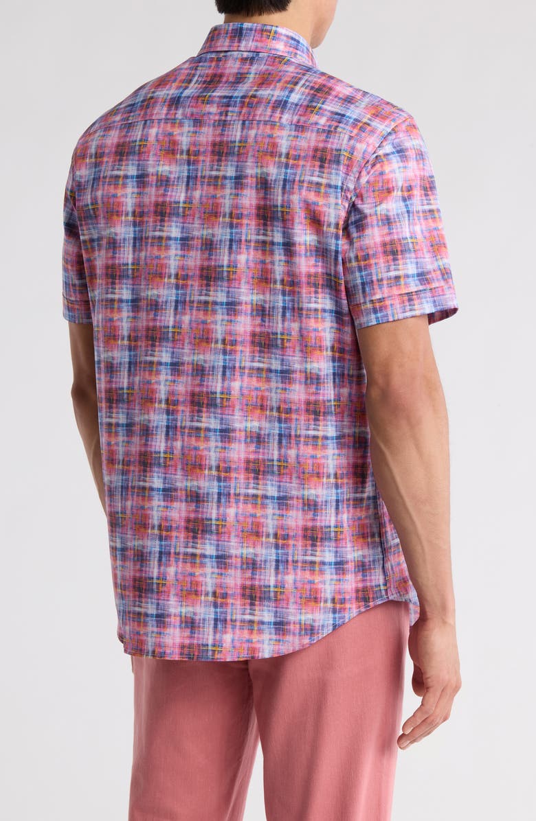 Bugatchi Orson Shaped Fit Short Sleeve Shirt, Alternate, color, 