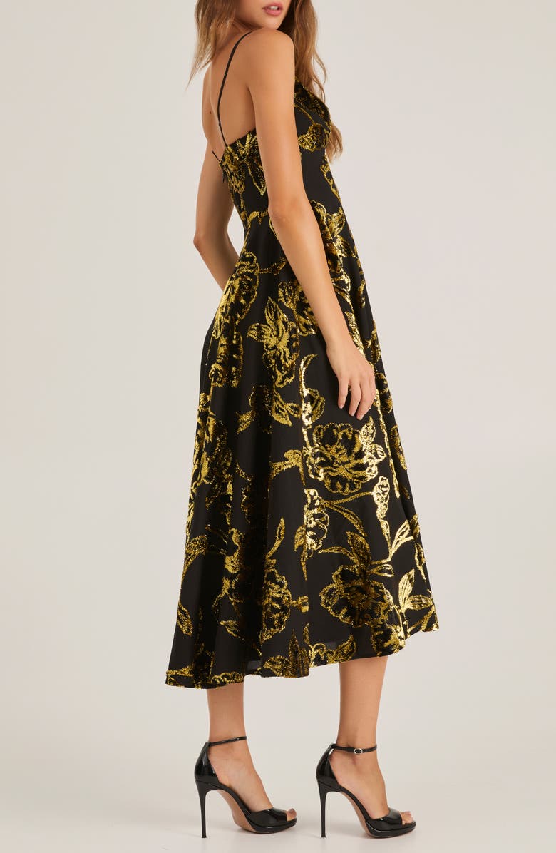 HELSI Edith Metallic Floral Gown, Alternate, color, Black/ Gold