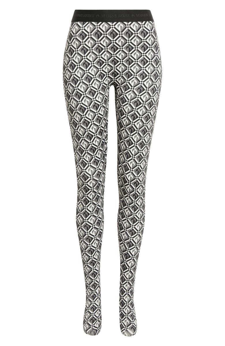 Marine Serre Moon Diamond Footed Leggings, Alternate, color, 