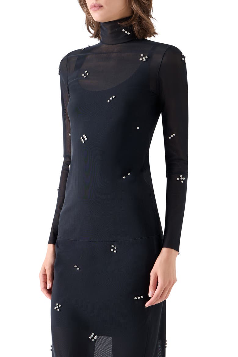 Diamond Dice Mesh Top, Alternate, color, BLACK