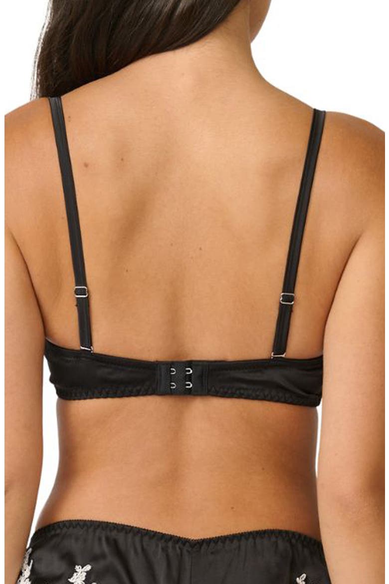 Cinderella Lace Trim Underwire Strapless Satin Bra, Alternate, color, BLACK
