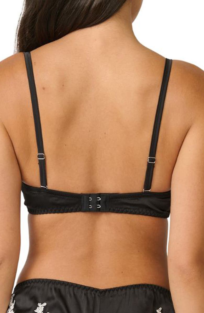 Kat The Label Cinderella Lace Trim Underwire Strapless Satin Bra, Alternate, color, 