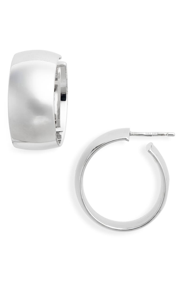 LANA 14K Gold 25mm Curved Hollow Hoops, Main, color, Silver