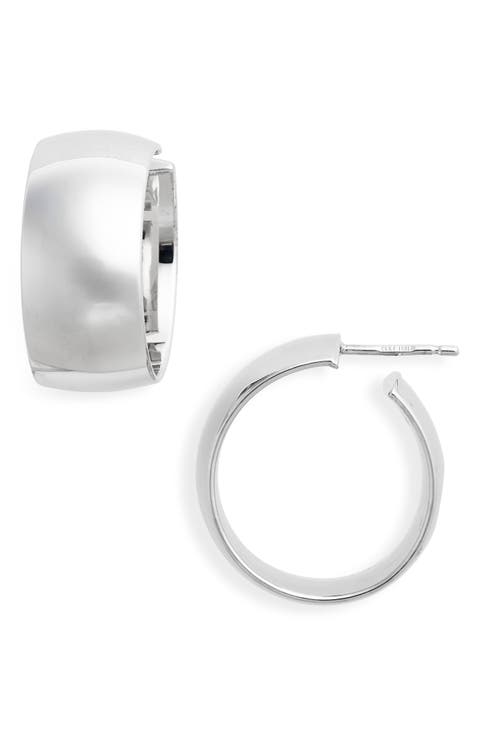 14K Gold 25mm Curved Hollow Hoops