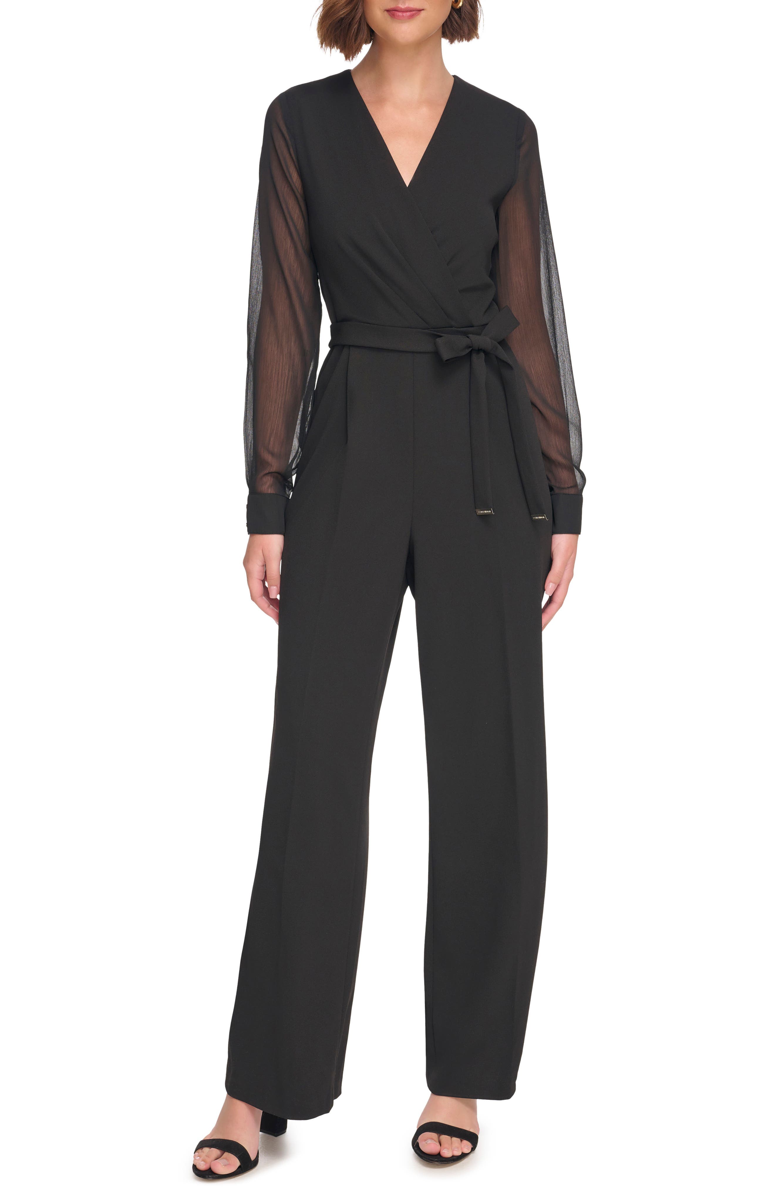 Long Sleeve Crepe Jumpsuit
