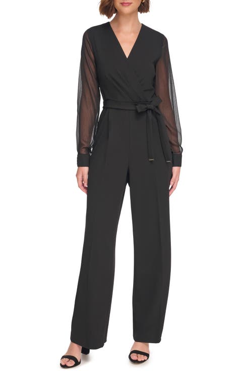 Long Sleeve Crepe Jumpsuit