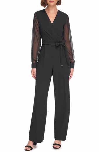 Long Sleeve Crepe Jumpsuit