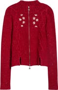 Paolina Russo Embroidered Alpaca & Merino Wool Cable Cardigan