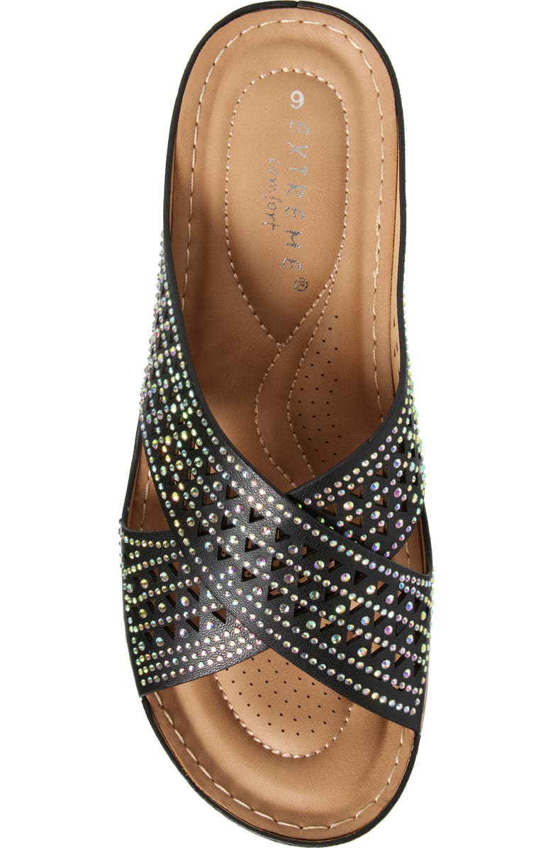EXTREME BY EDDIE MARC Rhinestone Crisscross Wedge Sandal, Alternate, color,