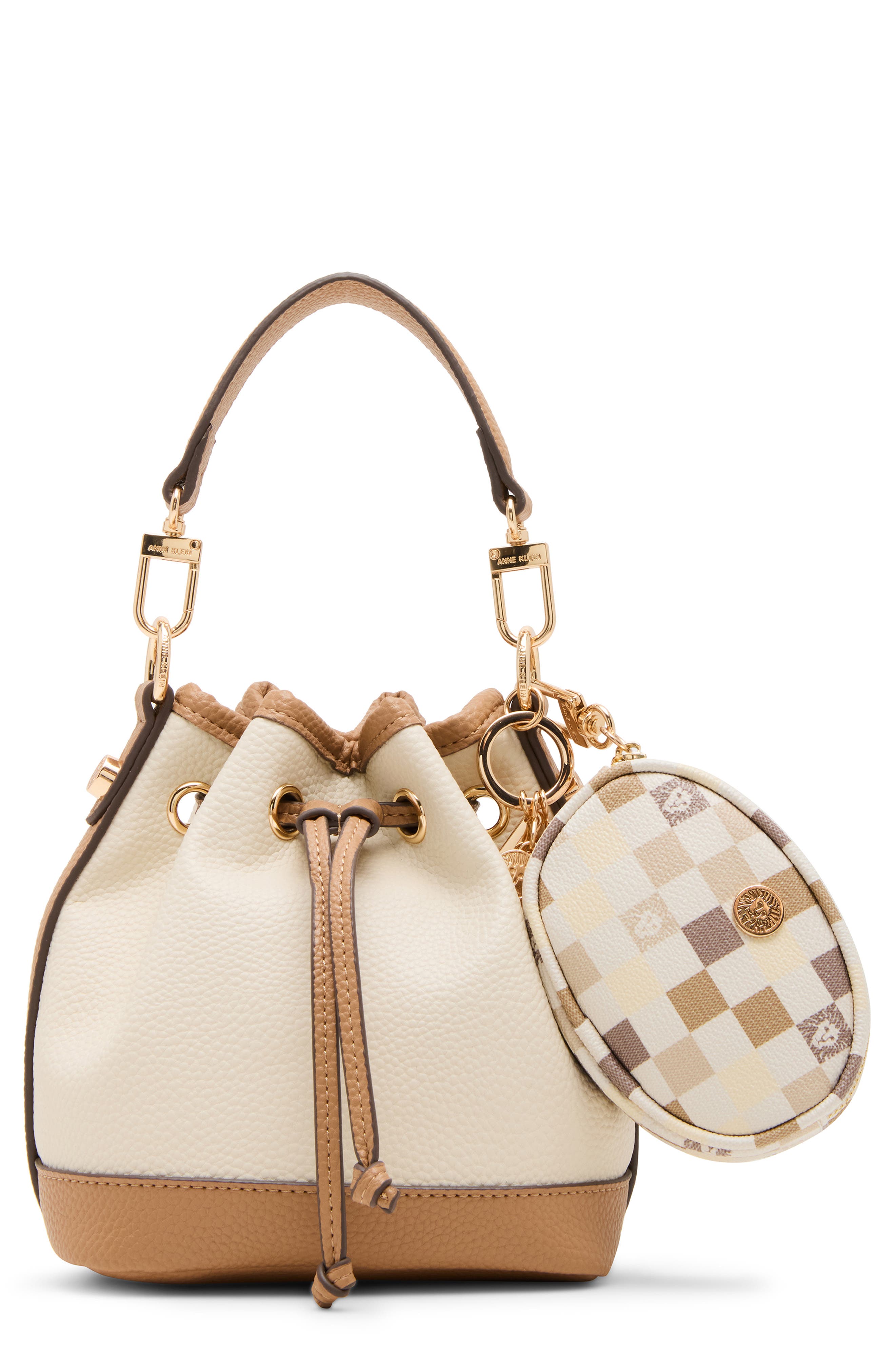 Anne Klein Small Bucket Bag with Pouch, Main, color, 