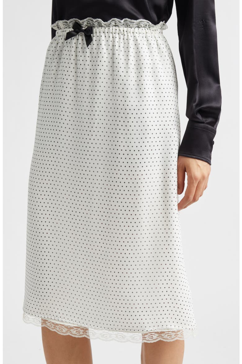 Gender Inclusive Celerie Polka Dot Silk Slip Skirt, Alternate, color, IVORY/ BLACK POLKADOT