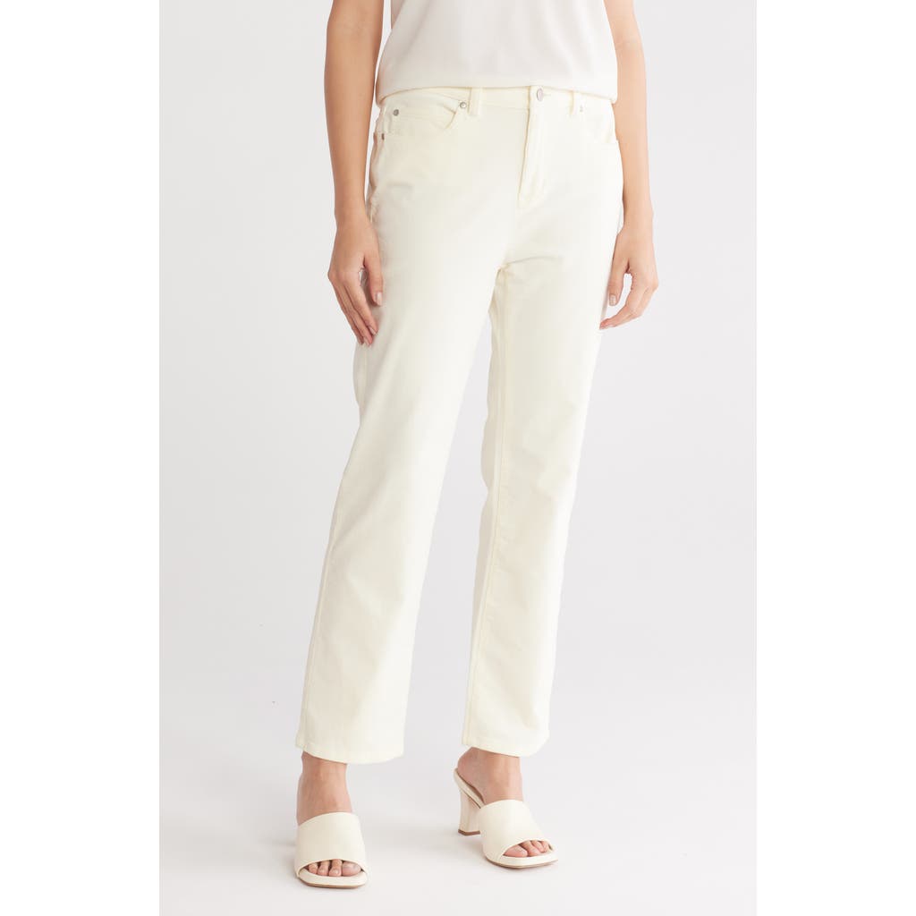 Eileen Fisher Corduroy High Waist Straight Leg Pants In Neutral