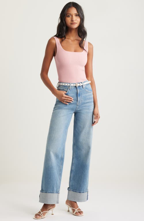 Open Edit Luxe Sculpt Rib Tank In Pink Beauty
