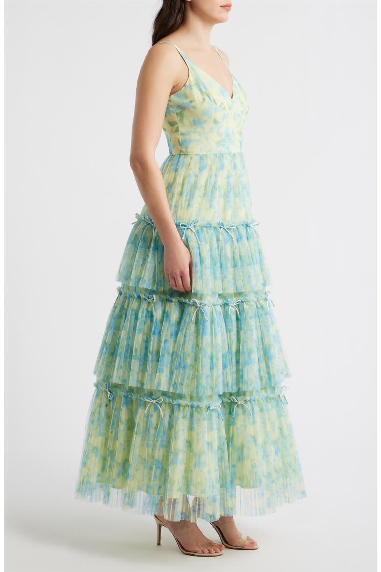 Madi Tiered Bow Gown, Alternate, color, IVORY / SKY WATERCOLOR