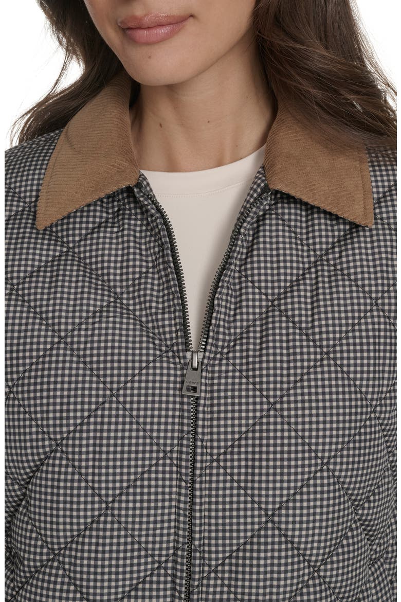Diamond Quilted Jacket, Alternate, color, BLACK/ WHITE GINGHAM