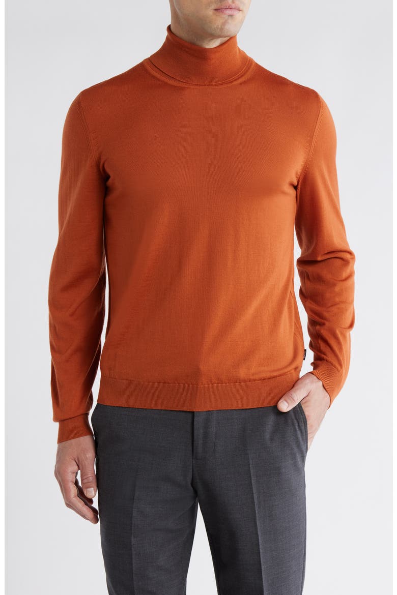 Musso Wool Turtleneck Sweater, Main, color, DARK ORANGE