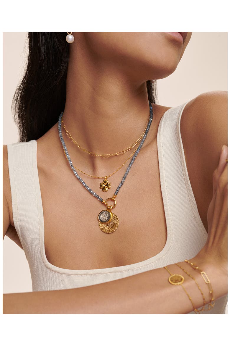 Clover Pendant Charm, Alternate, color, YELLOW GOLD