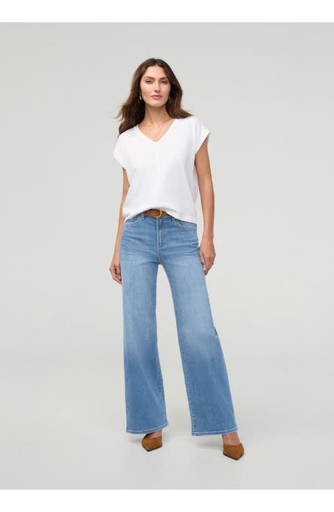 Performance Denim High Rise Wide Leg